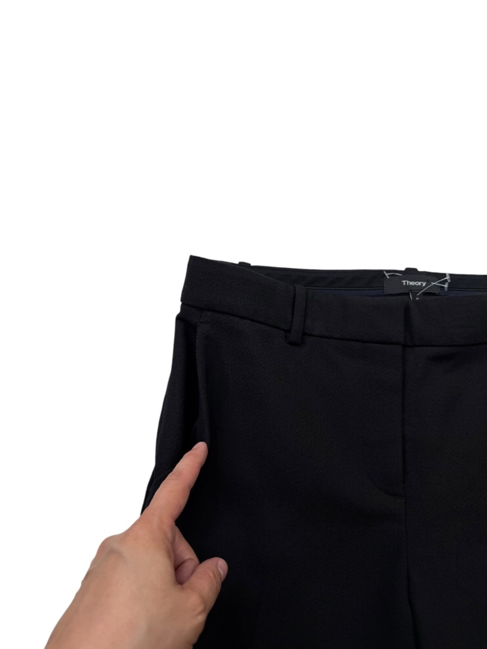 Theory Treeca 2 Pioneer Black Cropped Stretch Ankle Pants Women's 6 - Picture 5 of 12